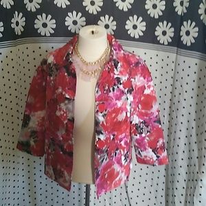Floral print short  sleeve Blazer